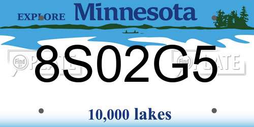 8S02G5 Minnesota License Plate