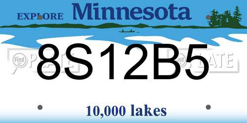 8S12B5 Minnesota License Plate