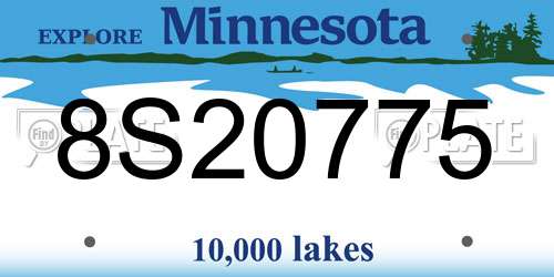 8S20775 Minnesota License Plate