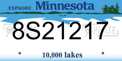 8S21217 Minnesota License Plate