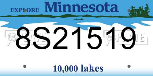 8S21519 Minnesota License Plate