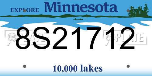 8S21712 Minnesota License Plate