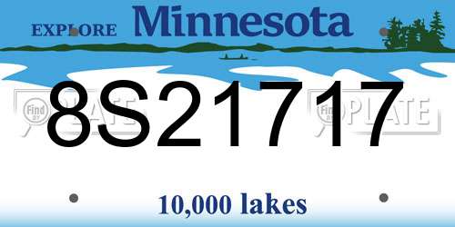 8S21717 Minnesota License Plate