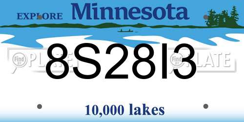 8S28I3 Minnesota License Plate