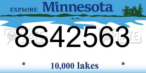 8S42563 Minnesota License Plate