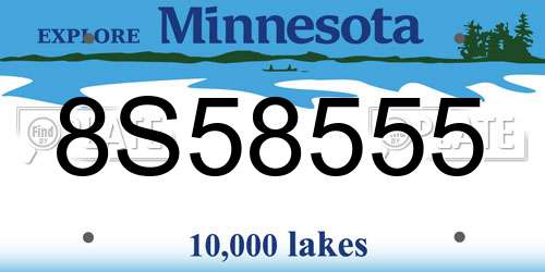 8S58555 Minnesota License Plate