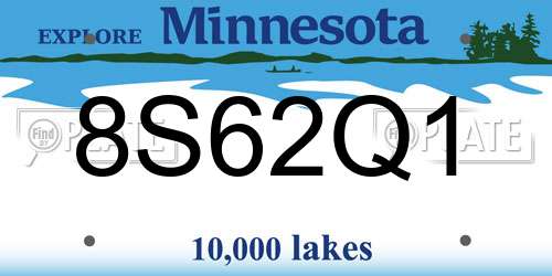 8S62Q1 Minnesota License Plate