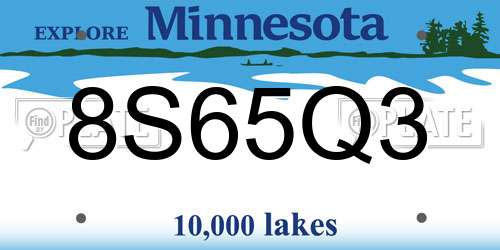 8S65Q3 Minnesota License Plate
