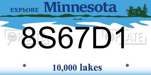 8S67D1 Minnesota License Plate