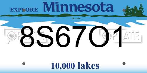 8S67O1 Minnesota License Plate