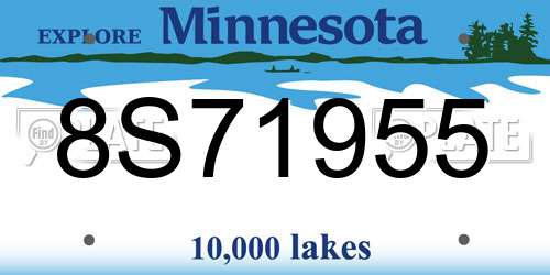 8S71955 Minnesota License Plate