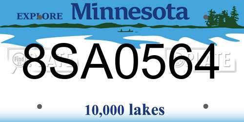 8SA0564 Minnesota License Plate