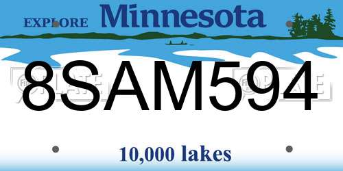 8SAM594 Minnesota License Plate