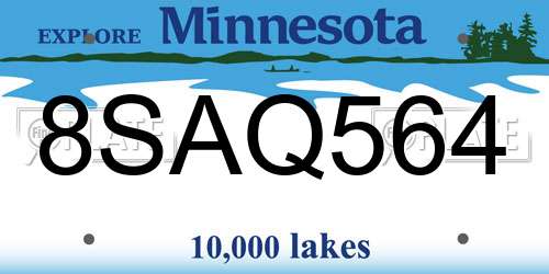 8SAQ564 Minnesota License Plate