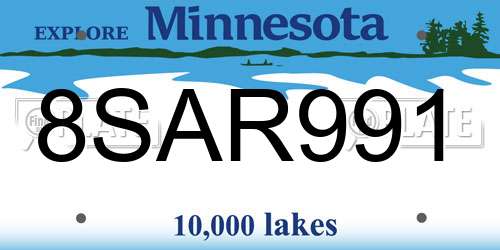 8SAR991 Minnesota License Plate