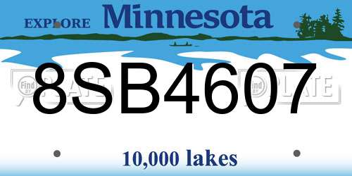 8SB4607 Minnesota License Plate