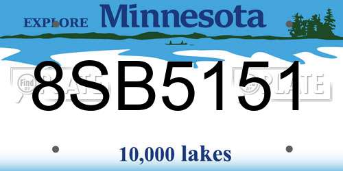8SB5151 Minnesota License Plate