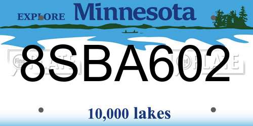 8SBA602 Minnesota License Plate