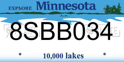 8SBB034 Minnesota License Plate