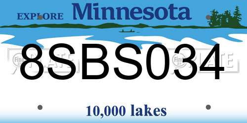 8SBS034 Minnesota License Plate