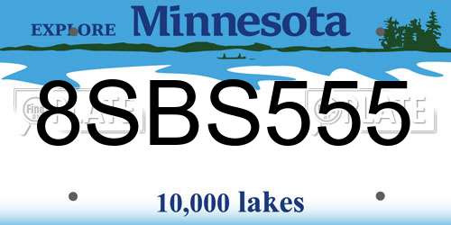 8SBS555 Minnesota License Plate