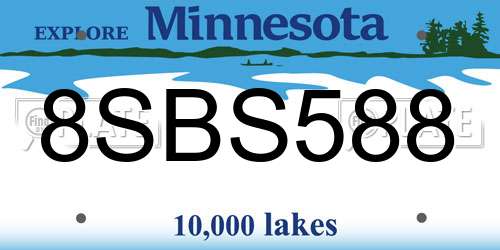 8SBS588 Minnesota License Plate