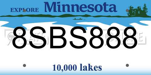 8SBS888 Minnesota License Plate