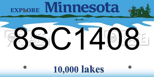 8SC1408 Minnesota License Plate