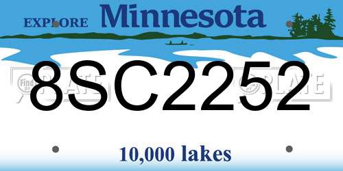 8SC2252 Minnesota License Plate