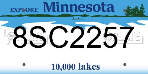 8SC2257 Minnesota License Plate