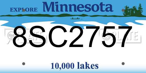 8SC2757 Minnesota License Plate