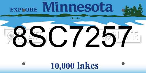 8SC7257 Minnesota License Plate