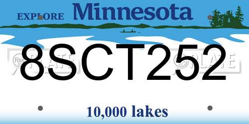 8SCT252 Minnesota License Plate