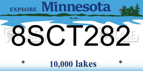 8SCT282 Minnesota License Plate