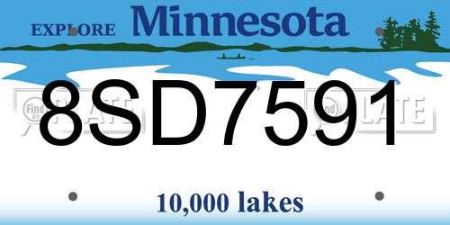 8SD7591 Minnesota License Plate
