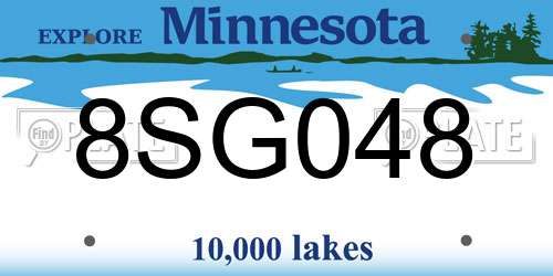 8SG048 Minnesota License Plate