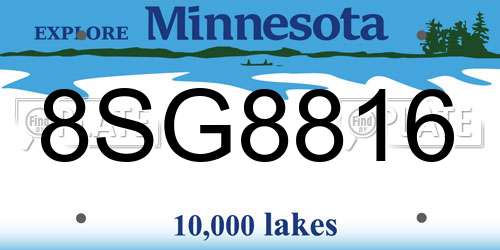 8SG8816 Minnesota License Plate