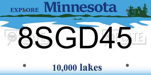 8SGD45 Minnesota License Plate