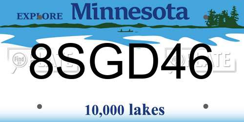 8SGD46 Minnesota License Plate