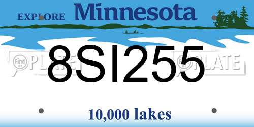 8SI255 Minnesota License Plate