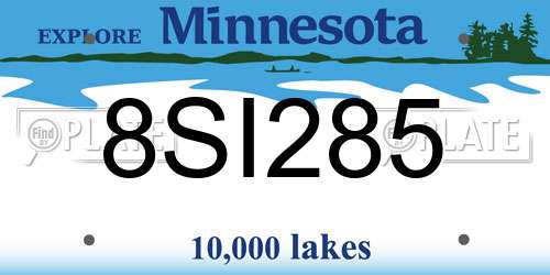 8SI285 Minnesota License Plate