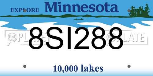 8SI288 Minnesota License Plate