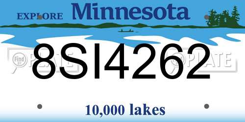 8SI4262 Minnesota License Plate