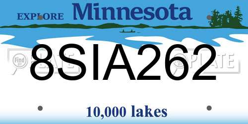 8SIA262 Minnesota License Plate