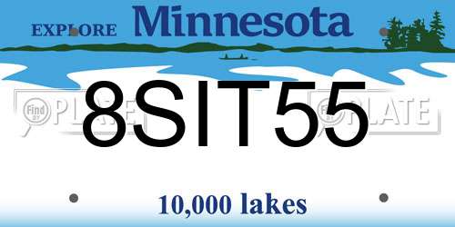 8SIT55 Minnesota License Plate