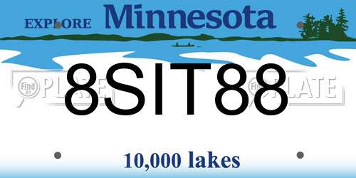 8SIT88 Minnesota License Plate