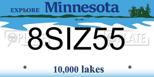 8SIZ55 Minnesota License Plate