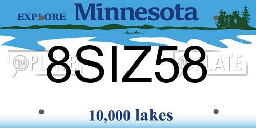 8SIZ58 Minnesota License Plate