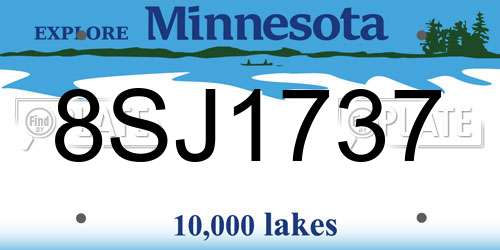 8SJ1737 Minnesota License Plate