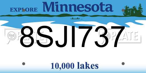 8SJI737 Minnesota License Plate